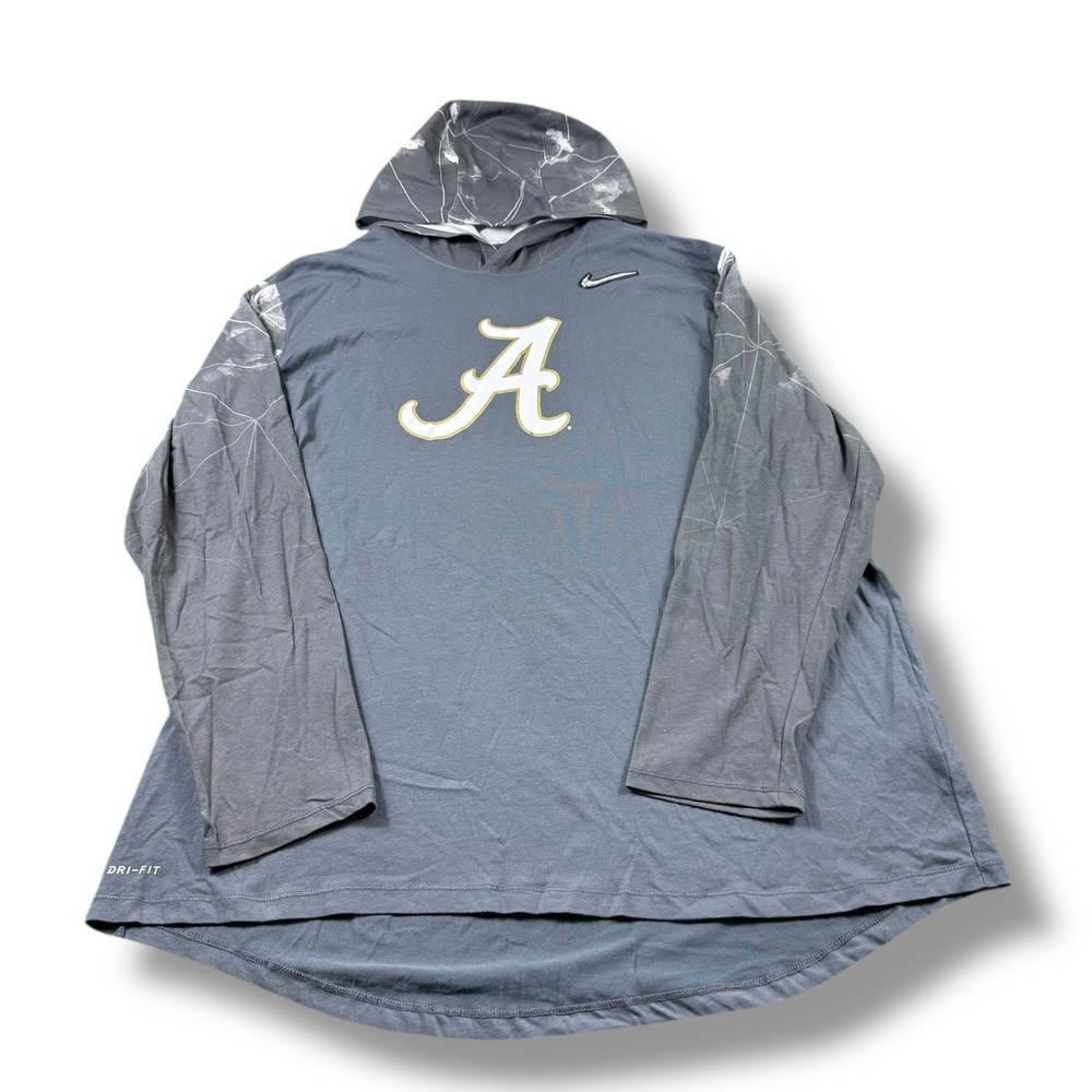 Nike Dri-Fit Alabama Crimson Tide Team-Issued CFP Hooded L/S Shirt Mens 2XL EUC